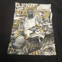 Nike Air Jordan Sz XL 1 Gold Toe Shoe Sneakers T-Shirt Size Extra Large Black