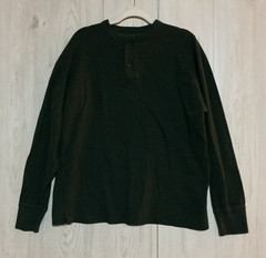 L.L.Bean Two Layer Henley Shirt Mens XL Regular Green Wool Blend Base Layer