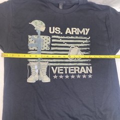 USA Flag US Army Veteran Tee Men Or Women Tee Unisex Black Large