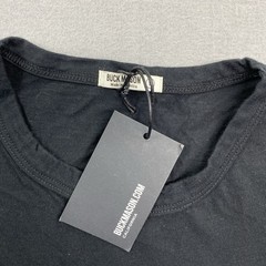 Buck Mason T Shirt Mens Medium Black Slub Curved Hem Tee Short Sleeve Cotton