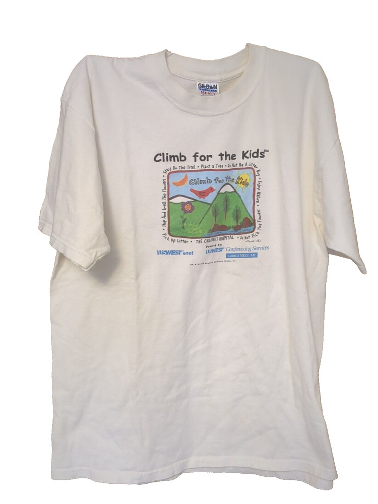Climb For The Kids Climbing Colorado 14ers Charity Event Vintage T-Shirt Size XL