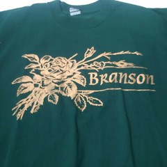 Vintage Branson Missouri Single Stitch XL T Shirt Hunter Green Gold Foil FOTL