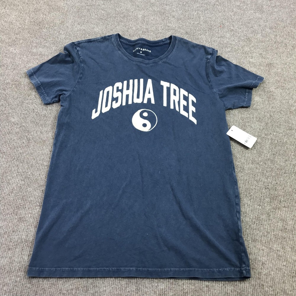 Lucky Brand Shirt Mens Medium Blue Joshua Tree Yin Yang Graphic Tee Tagless