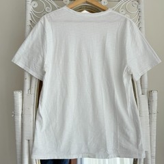 VINCE Shirt Mens Large White Heather Crew Neck Pima Cotton Short Sleeve Minimal