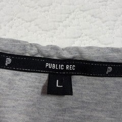 Public Rec Mens Long Sleeve Tee Large Pima Cotton Lyocell Heather Grey EUC