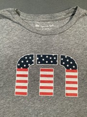 Travis Mathew Golf XL USA Patriotic Flag Shirt Driver Club Par Eagle Gray