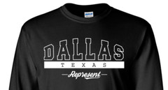 Dallas Texas State T-Shirt Long Sleeve Graphic Tees Unisex Apparel