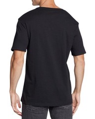 Michael Kors BR2V001023 Men’s V-Neck T-Shirt Black White Cotton Interior Choice