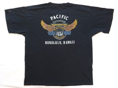 Harley Davidson Vintage T Shirt 2003 Pacific Honolulu Hawaii Eagle Biker Y2K