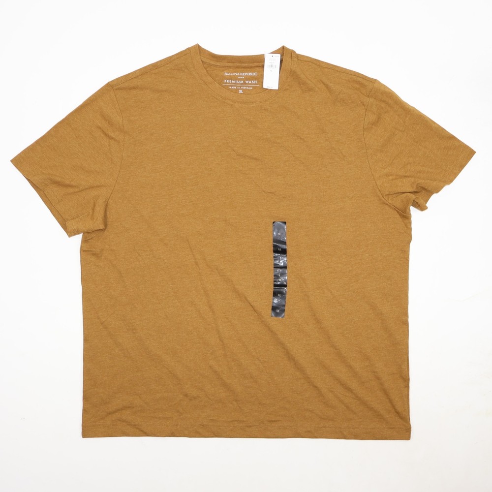 Banana Republic Men’s XL Short Sleeve Crew Neck Premium T-Shirt Beige Mustard