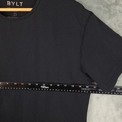 Bylt Shirt Mens Large Black Drop Cut Lux Short Sleeve Casual Polka Dot Stretch