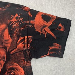 Vintage Great White Shark Bloody All Over Print T Shirt Sz XXL Yazbek Tag Mexico