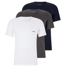BOSS Mens T-Shirts Crew Neck Shirt Short Sleeve Choice of Colour Pure Cotton 3 Pack