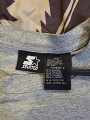 Vtg 90s Starter Logo Print Long Sleeve T Shirt Double Sided Gray Mens Size Large