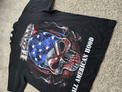Vintage All American Hood T-Shirt Size 2XL Mens Black Rap Tee Skull Hip Hop Y2K