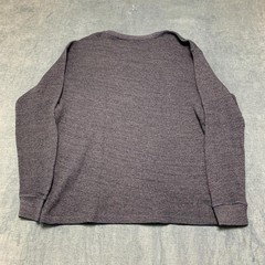 Lee Thermal Shirt Mens Large Charcoal Gray Waffle Knit Regular Fit Side Slit