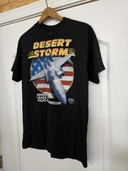 Vintage Just Brass 3D Emblem Shirt Desert Storm 1991 USA Made 50/50 Size Large