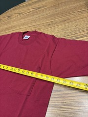 Vintage 90s BVD Men’s Medium Maroon Red Blank Single Stitch Pocket T Shirt