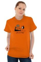 Life is Crap Treadmill Funny Adult Sarcastic Womens or Mens Crewneck T Shirt Tee