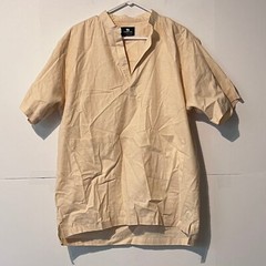 Standard Issue Mens Shirt Size XL Beige Scrub Lab Band Collar Linen Pockets