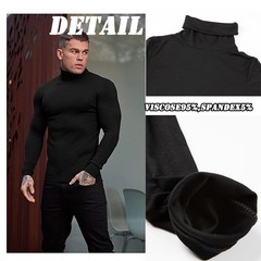 Men Turtleneck T-Shirt Long Sleeves Tailored Comfort Fit Lot Thermal Underwear