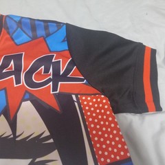 Black Pyramid Size M Short Sleeve Shirt Bold Colorful Graphic Comic Long Length