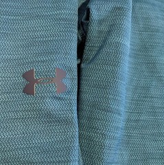 Mens Teal Turquoise 1/4 Zip Athletic Shirt Size Large Long Sleeve
