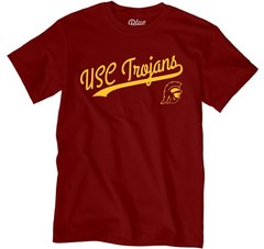Blue 84 Mens Usc Trojans T-Shirt Cursive Team Color Team Color Medium