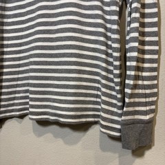 Mens Old Navy Rib Knit Shirt Size Large L/S Cotton Gray White Preppy Casual Y2K