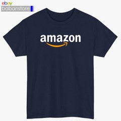 Amazon Logo Black/White/Grey/Navy/Red/Light Blue T-Shirt Size S-5XL