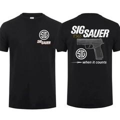 Sig Sauer P365 When It Counts 2 Sided T-shirt, Unisex Short Sleeve Casual 100% C