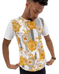 Mens crown urban hip hop t shirt bling designer retro vintage size L , XL