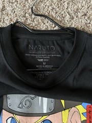 Naruto Shippuden Men’s Medium Black Shirt Tee Anime Double Sided
