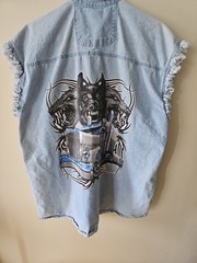 Wolf Semi Truck Jean Vest Sleveless Shirt