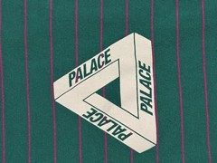 PALACE MEN’S LARGE PETIT STRIPE 220 SS T-SHIRT TEAL & PINK (Fall/Winter 2017)