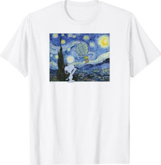 Starry Night Snoopy & Woodstock Balloon T-Shirt