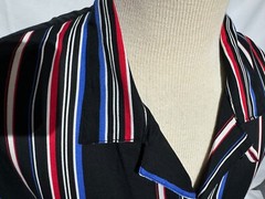 Shaquille XLG Big/Tall Mens Black / Brown Multi Striped SS Button2XLT, 3XLT, 4XL