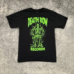 Death Row Records Shirt Mens Medium M Black Glow In The Dark Skeleton Logo Rap