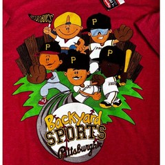 NWT Backyard Sports Pittsburgh Pirates Graphic Tee XL Sugardale Red Shirt VTG