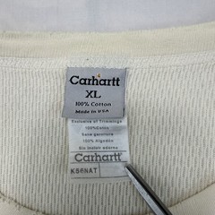 Vintage Carhartt Thermal Shirt XL USA Waffle Knit Workwear Cream