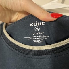 Kuhl Shirt Mens XL Blue Wildfibre Long Sleeve Crewneck Tagless Tee Casual
