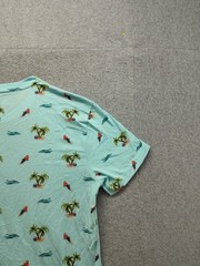 Aeropostale Men T Shirt S Light Blue Tropical Palm Tree Print Short Sleeve Tee