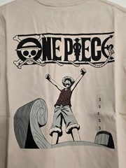 Uniqlo ONE PIECE Anime 25th Short Sleeve Beige Pirate King Unisex Size S NEW