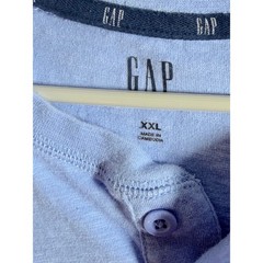 GAP Men’s XXL Light Blue Henley – Soft Casual Short‑Sleeve Shirt