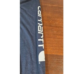 Carhartt Long Sleeve T-Shirt Mens 2XL Navy Blue Loose Fit K231 Graphic Logo