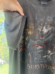 Vintage 1989 Harley Davidson 3D Emblem Survivors Wolf L Biker Shirt FortworthTx