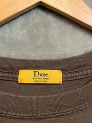 Dime Classic Streetwear T-Shirt Embroidered Logo Extra Large Brown Relaxed Fit