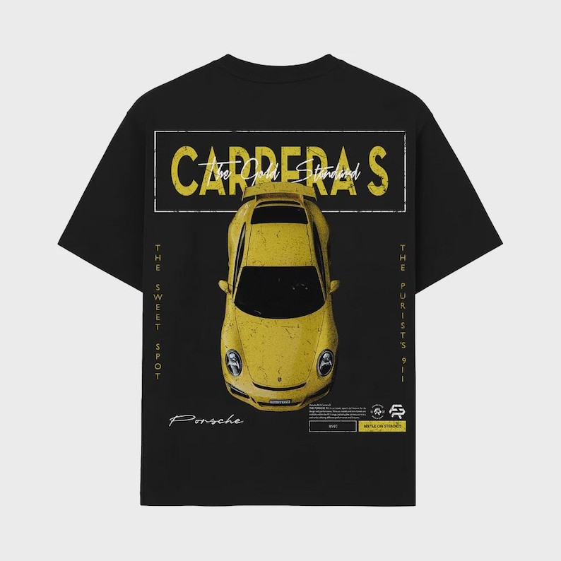 Yellow Euro Sports Car, Top Down Auto Tee, The Gold Standard, Sweet Spot Gearhea