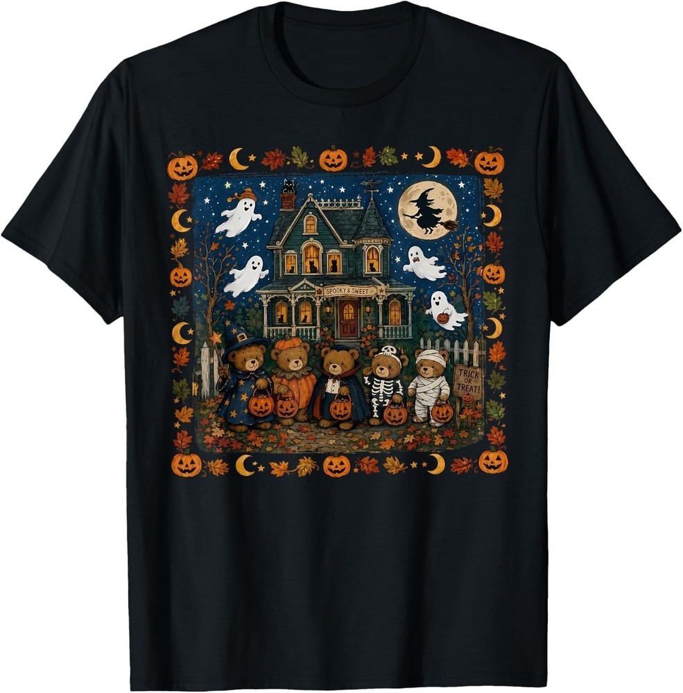 90s Bears Halloween Trick Or Treat Fall Season Boys Girls T-Shirt