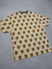 Supreme Ringer Crew Neck T Shirt Yellow Black Cat Fireworks Logo S/S Top M SS24